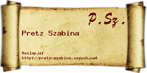 Pretz Szabina névjegykártya